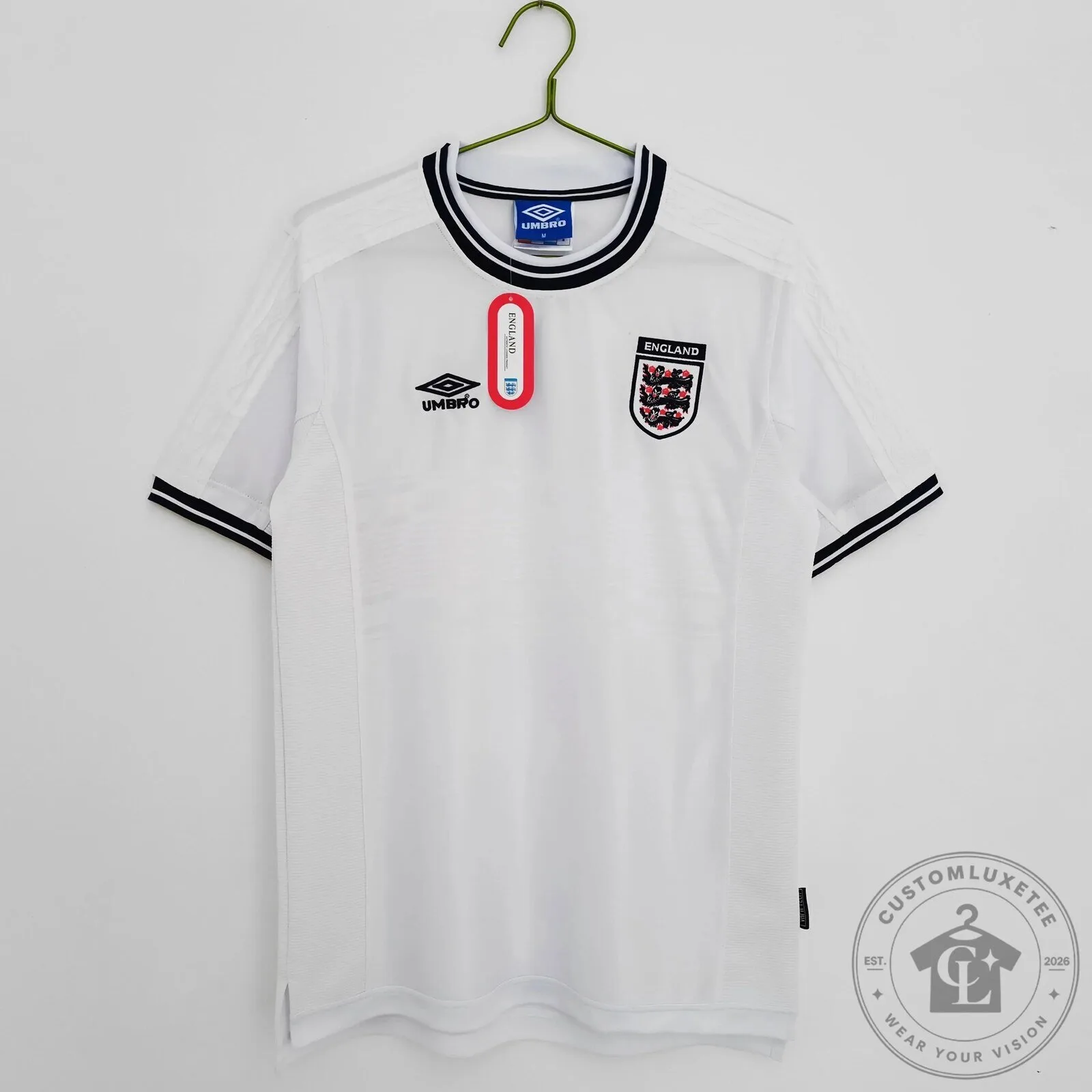 England 1999 Home Retro Football Team Kit Jersey