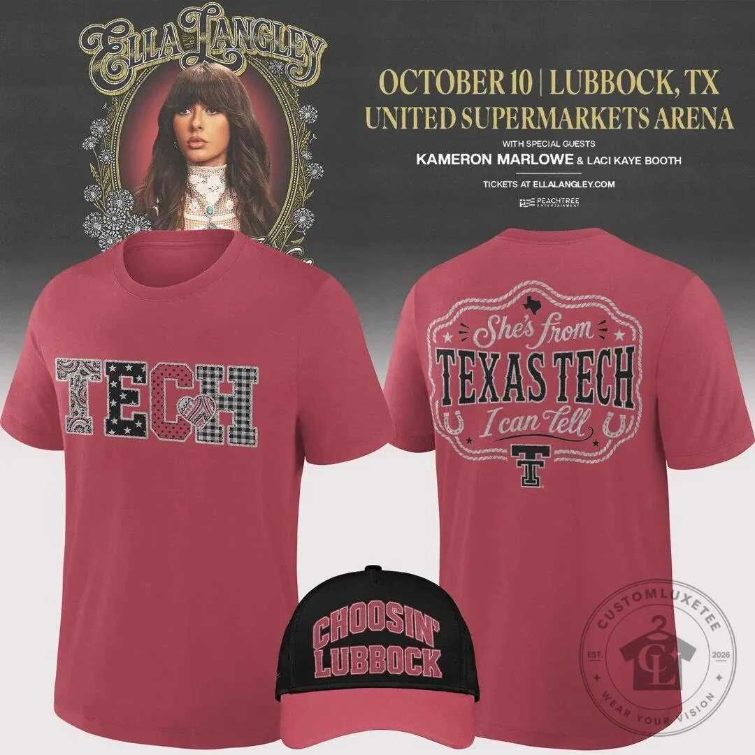Texas Tech Red Raiders Ella Langley The Dandelion Tour Lubbock T-Shirt
