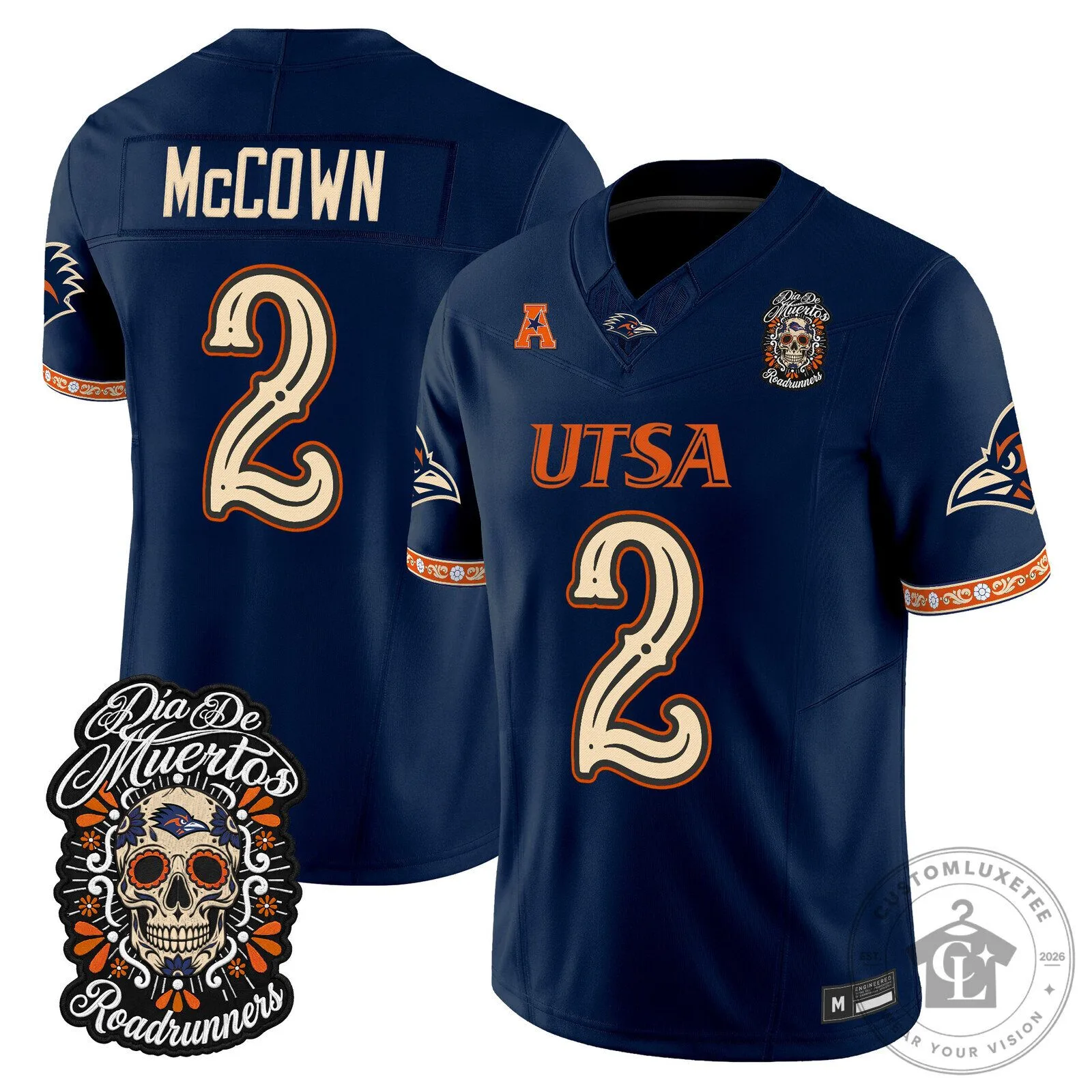 UTSA Roadrunners Dia de los Muertos Football Jersey McCown Number 2