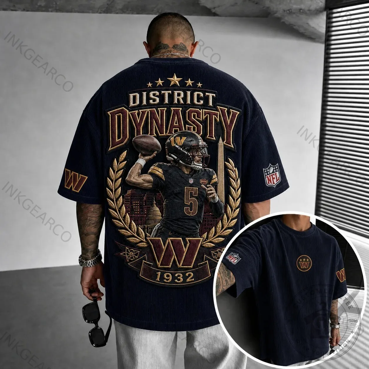 Washington Commanders District Dynasty American Football Team Navy T-Shirt
