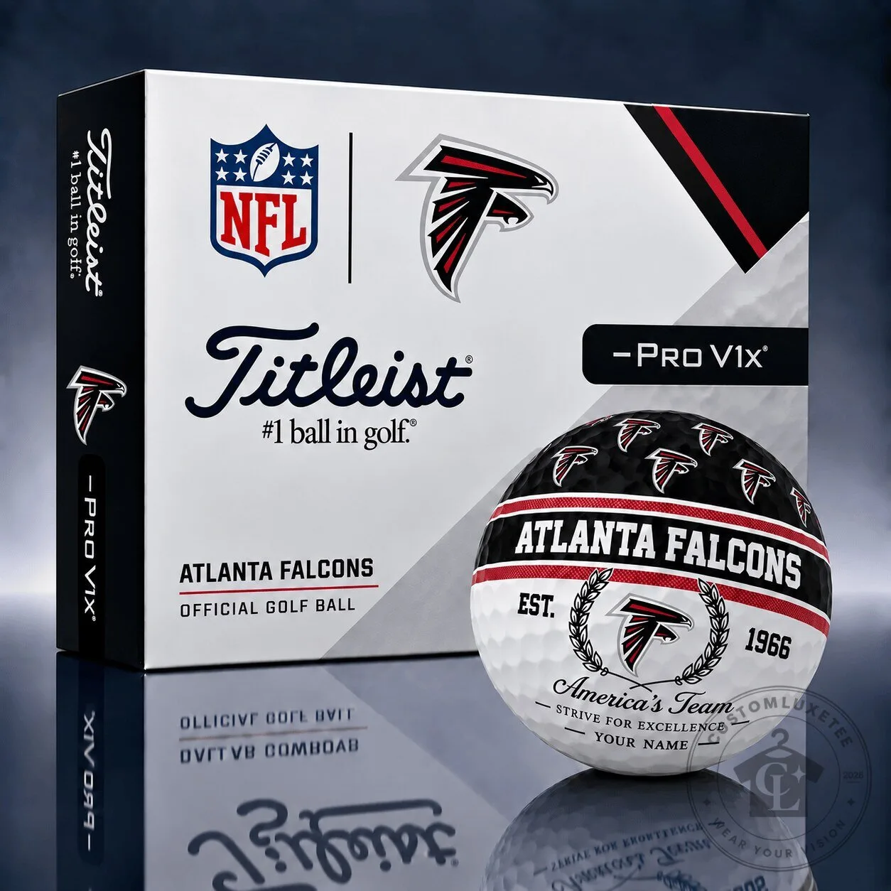 Atlanta Falcons Personalized Golf Ball Set with Team Logo and Name
