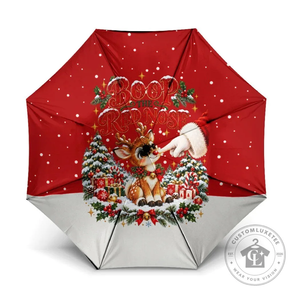 Boop The Red Nose Reindeer Christmas Festive Vintage Winter Snow Umbrella