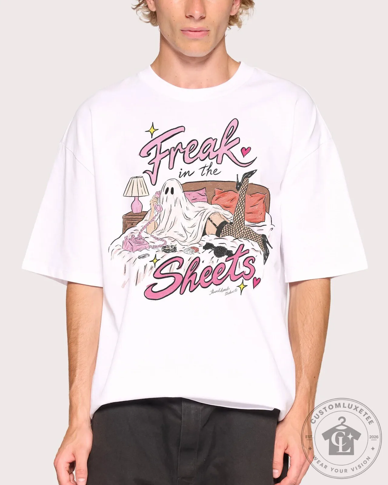 Freak In The Sheets Ghost Halloween Spooky Funny Graphic T-Shirt 22 Freak In The Sheets Ghost Halloween Spooky Funny Graphic T-Shirt