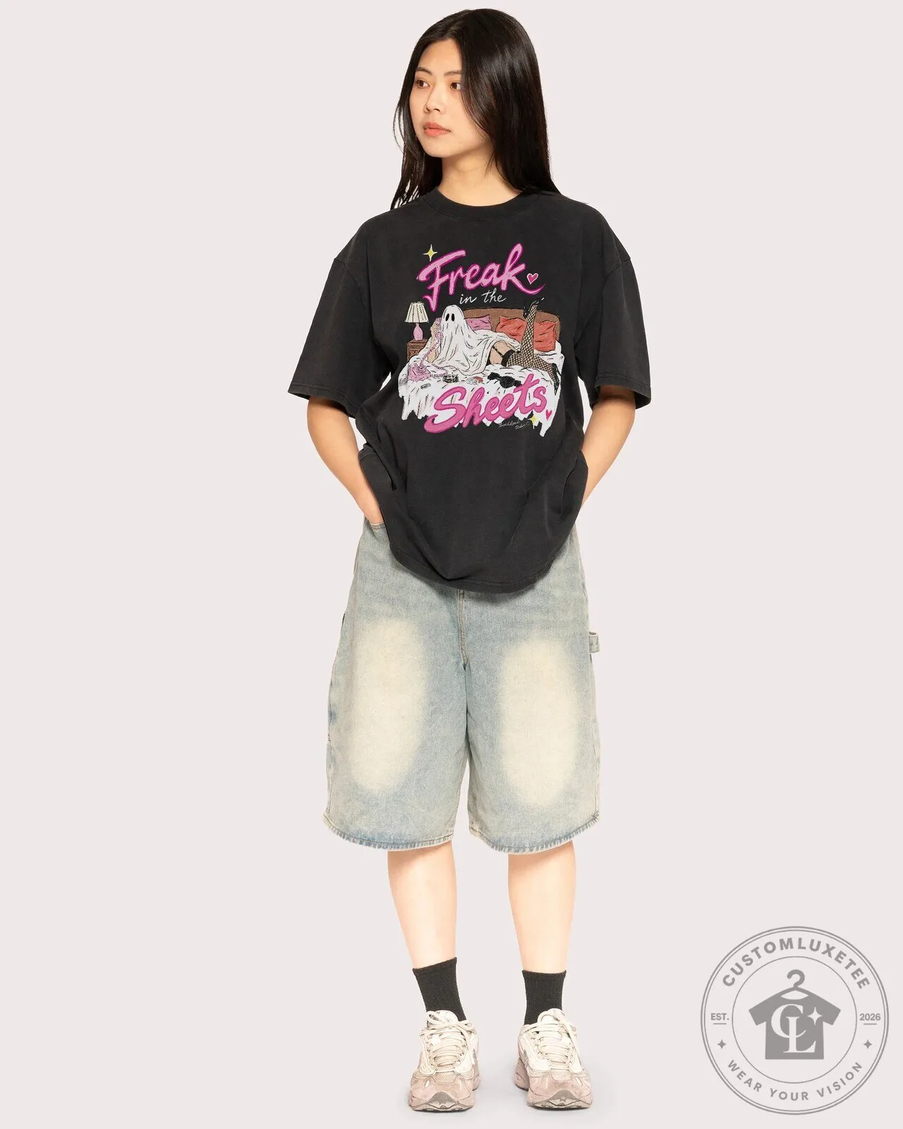 Freak In The Sheets Ghost Halloween Spooky Funny Graphic T-Shirt 25 Freak In The Sheets Ghost Halloween Spooky Funny Graphic T-Shirt
