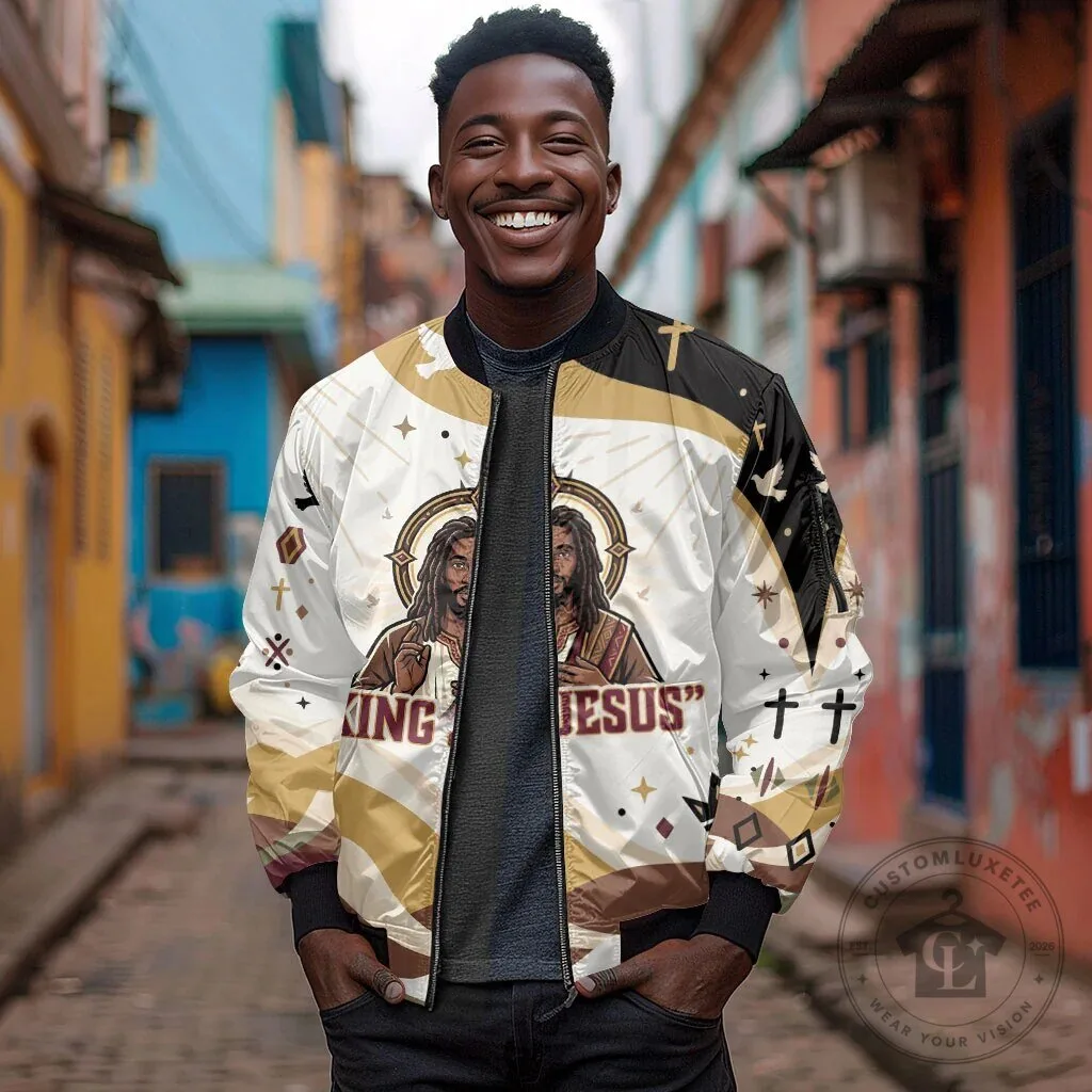King Jesus African American Christ Religious Christian Faith Holy Cross Bomber Jacket 10 King Jesus African American Christ Religious Christian Faith Holy Cross Bomber Jacket