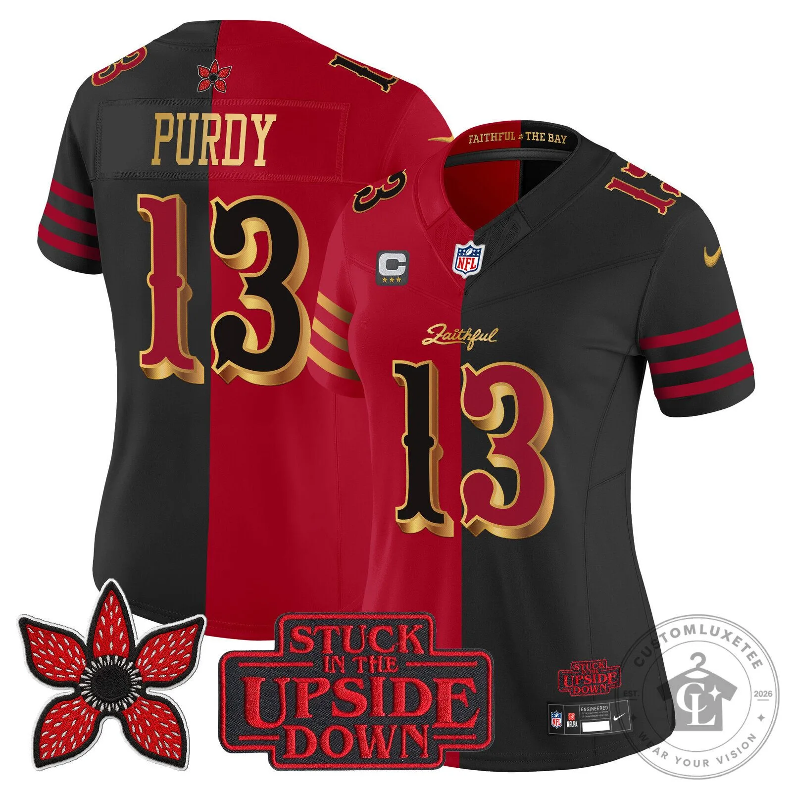 San Francisco 49ers Brock Purdy Stranger Things Upside Down Football Jersey