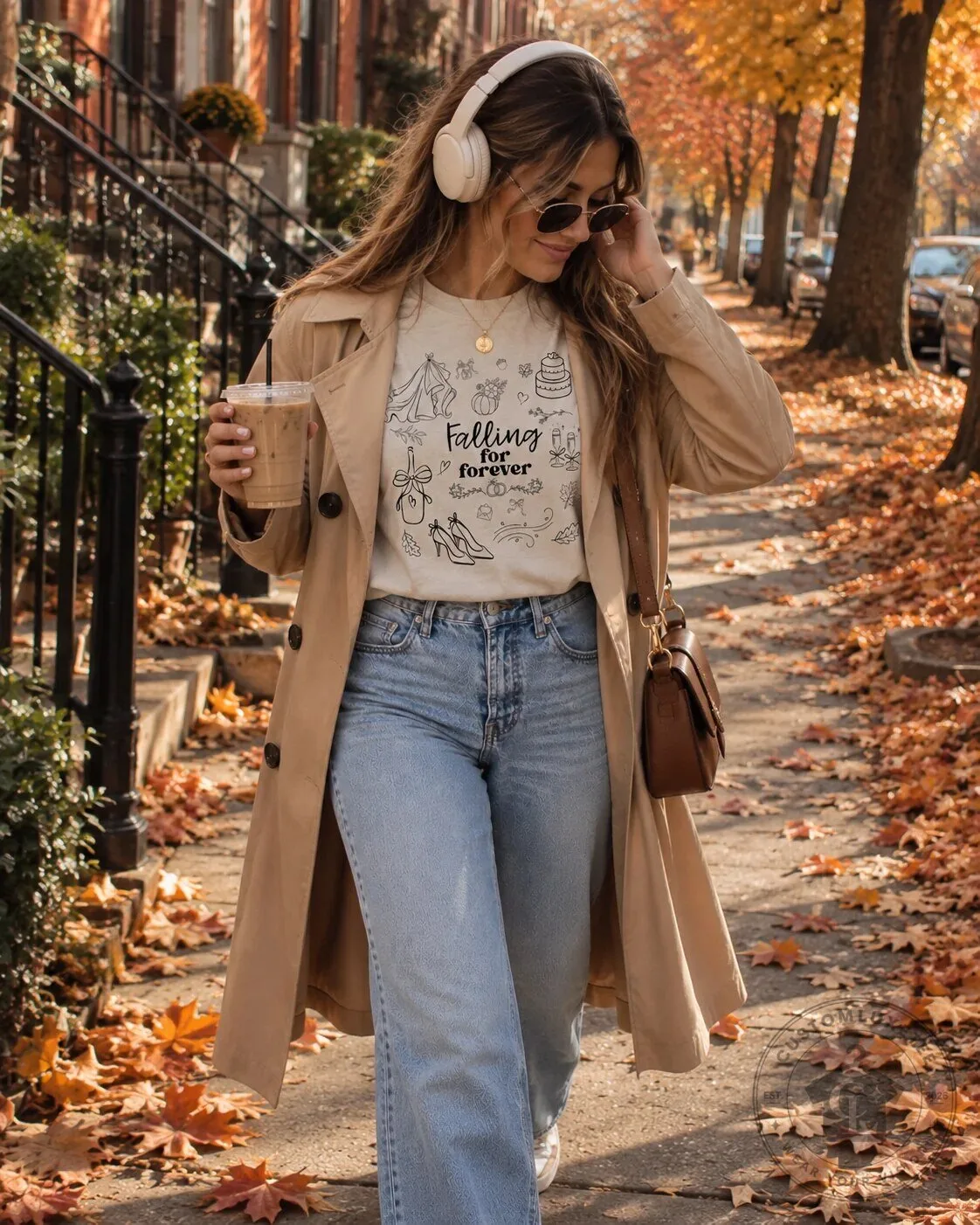 Falling for Forever Autumn Wedding Bridal Shower T-Shirt 14 Falling for Forever Autumn Wedding Bridal Shower T-Shirt