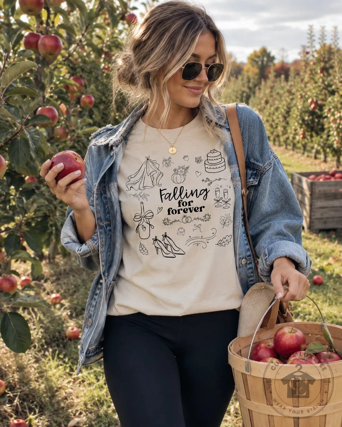 Falling for Forever Autumn Wedding Bridal Shower T-Shirt 16 Falling for Forever Autumn Wedding Bridal Shower T-Shirt