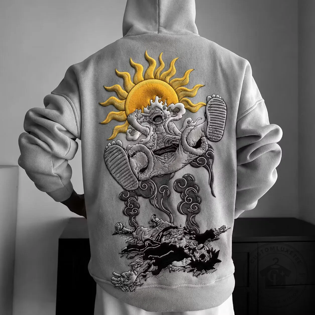 Japanese Sun God Raijin Thunder Deity Vintage Anime Graphic Hoodie