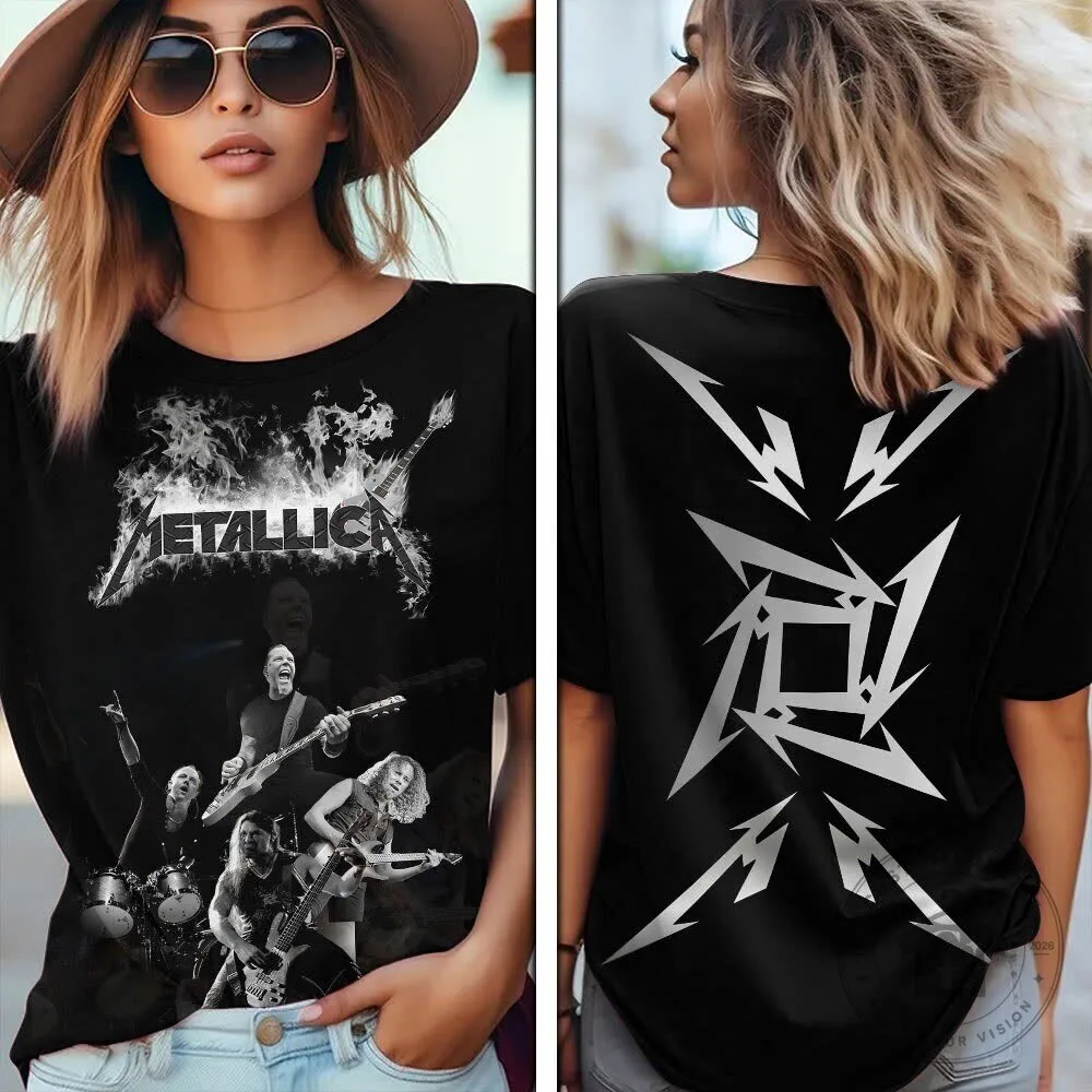 Metallica Band Concert Graphic Black T-Shirt