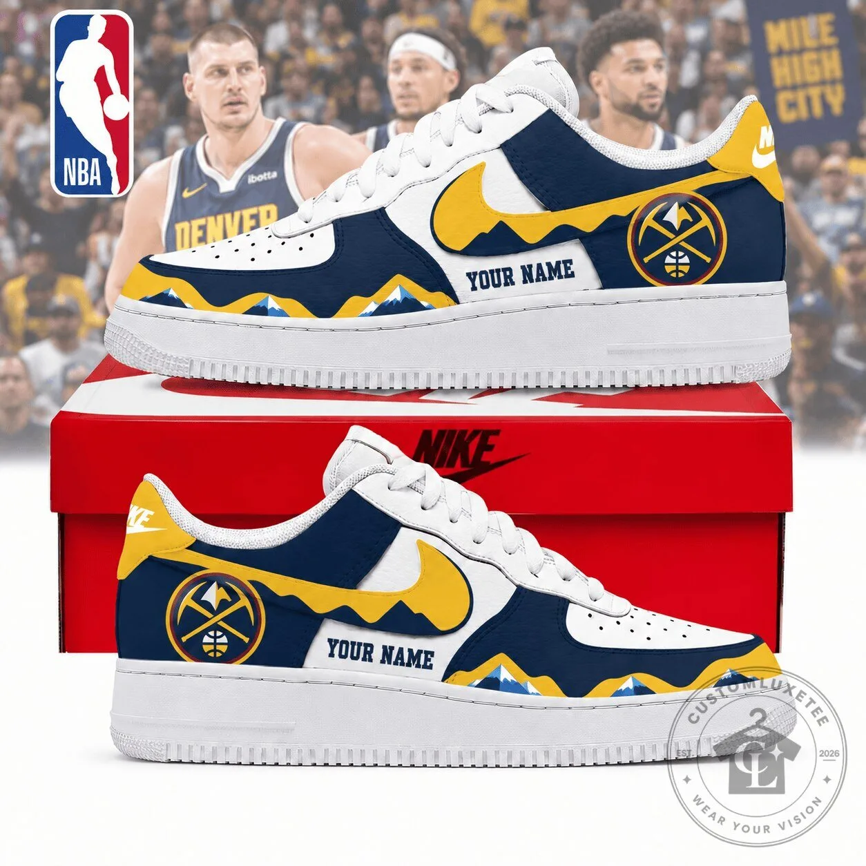 Denver Nuggets National Basketball Association Personalized Low Top Shoes