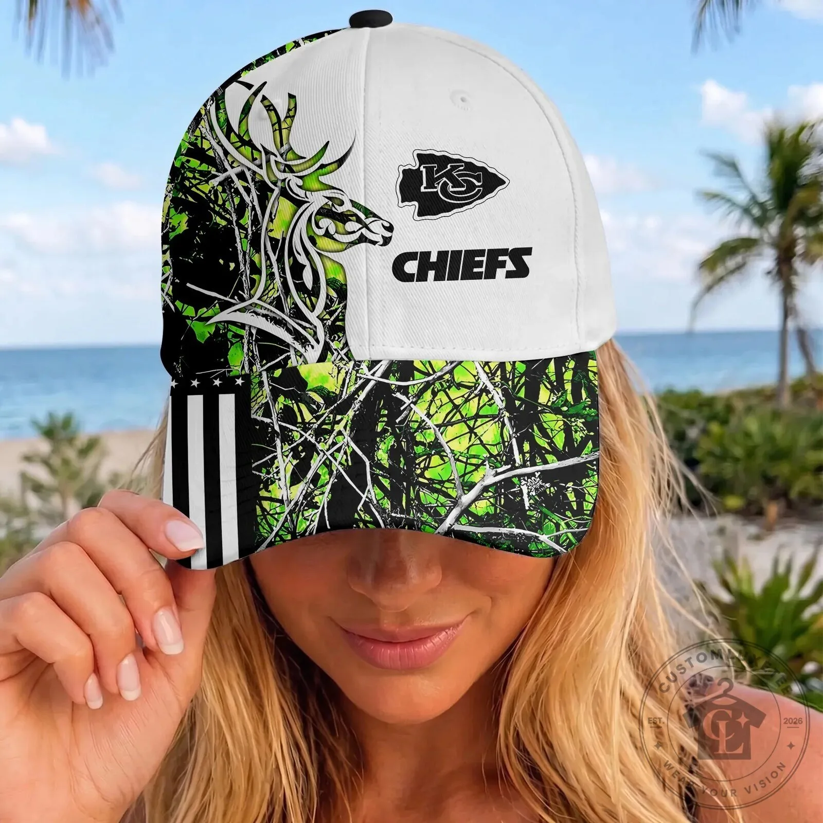 Kansas City Chiefs Hunting Camouflage Deer American Flag Baseball Cap Hat 12 Kansas City Chiefs Hunting Camouflage Deer American Flag Baseball Cap Hat