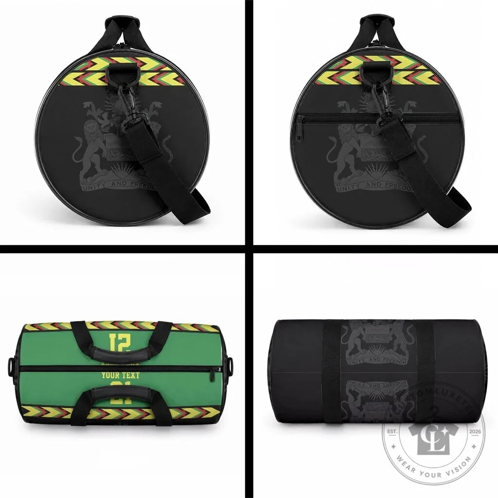Malawi Flag Chevron Pattern Custom Text Duffle Bag 11 Malawi Flag Chevron Pattern Custom Text Duffle Bag