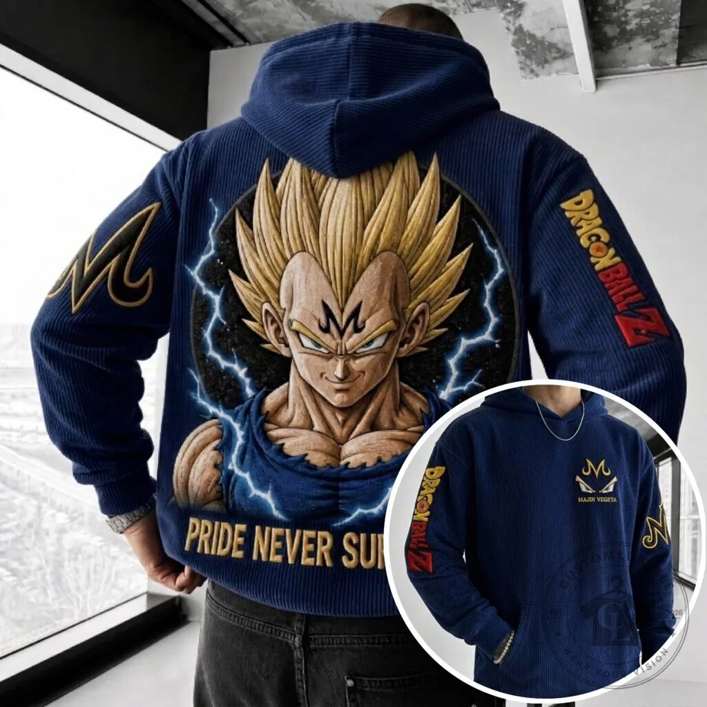 Dragon Ball Z Majin Vegeta Super Saiyan Pride Never Surrender Hoodie