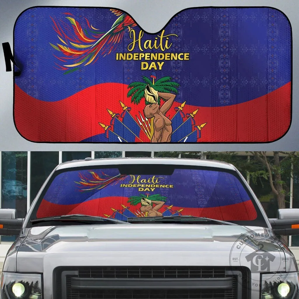 Haiti Independence Day Flag Car Windshield Sun Shade Auto Visor Screen
