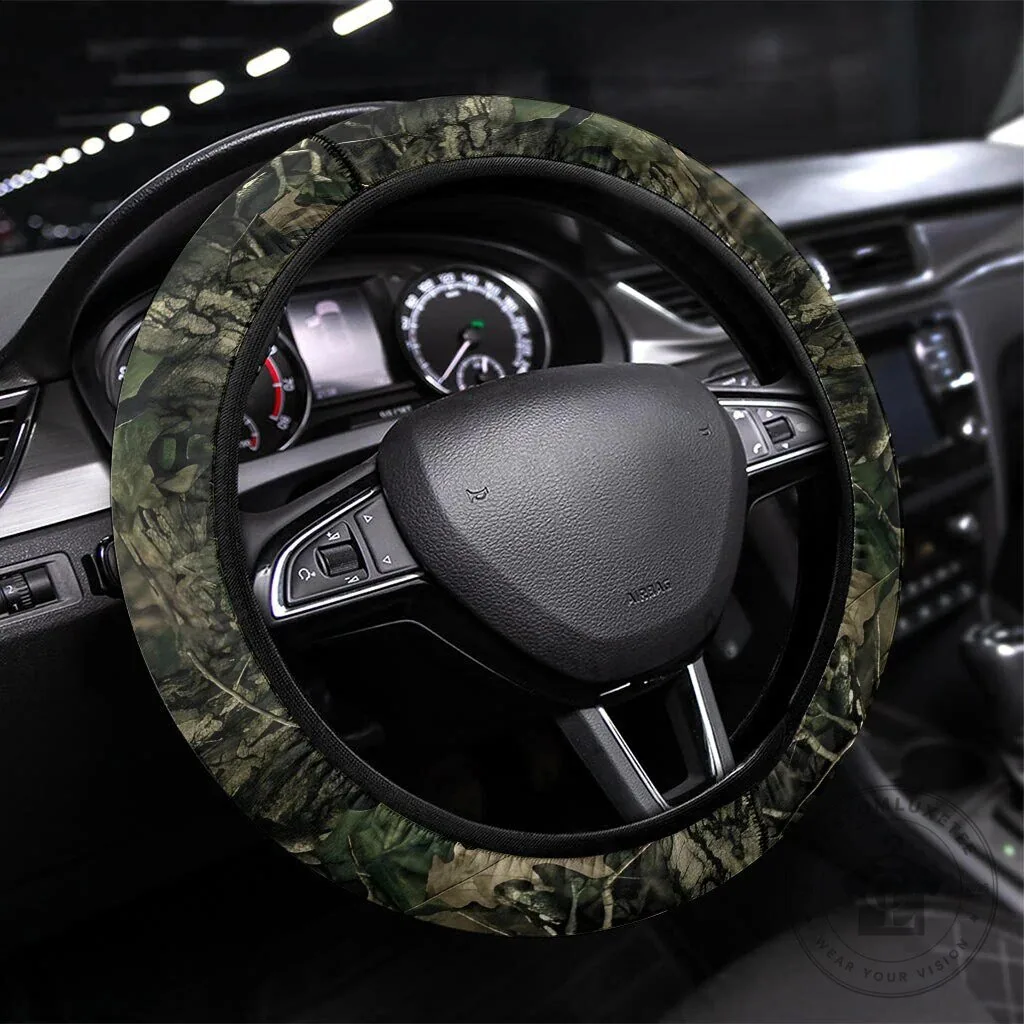 Camo Forest Hunting Pattern Car Steering Wheel Cover
