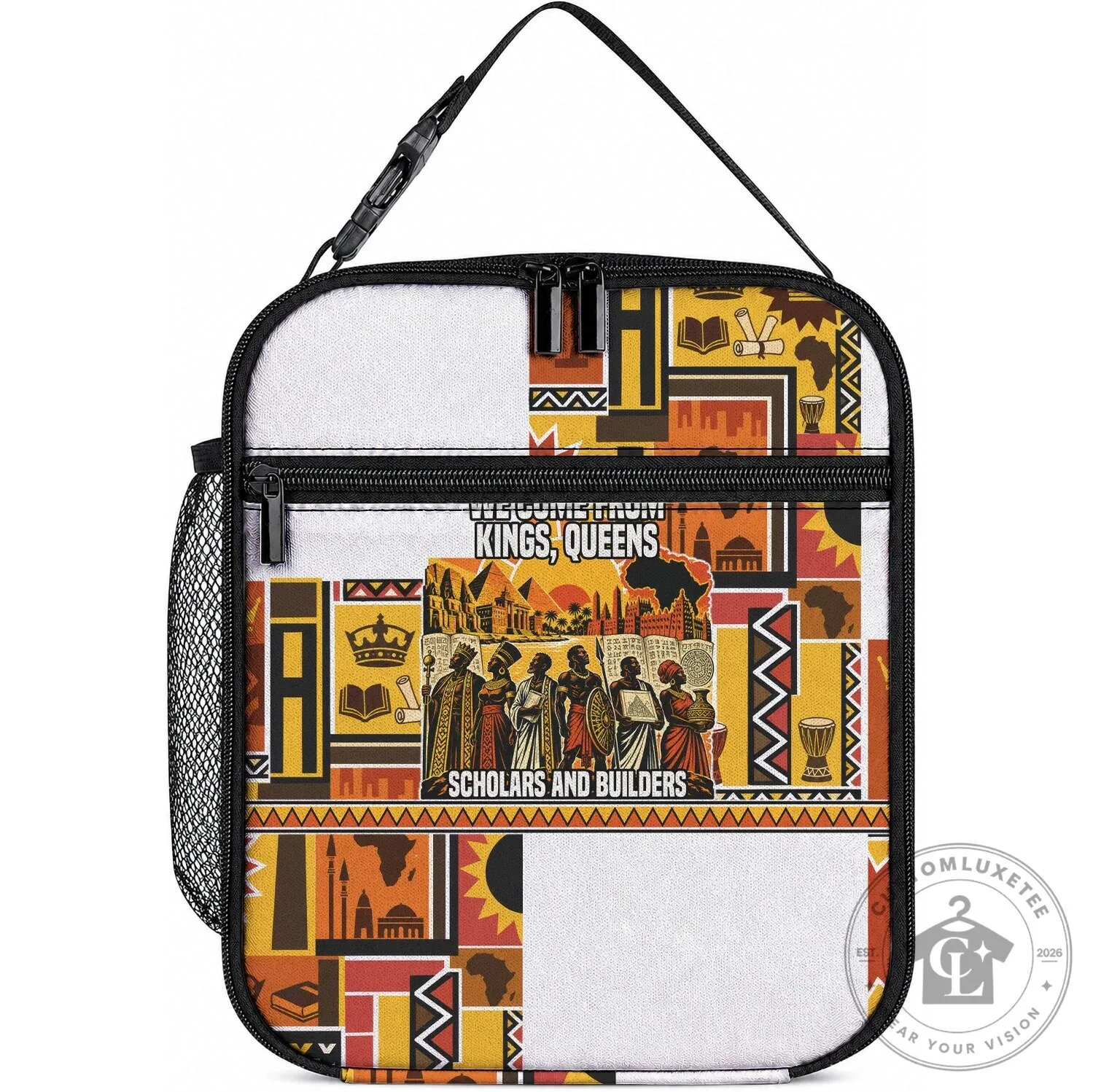 Black History Kings Queens Scholars Builders Pan African Lunch Bag