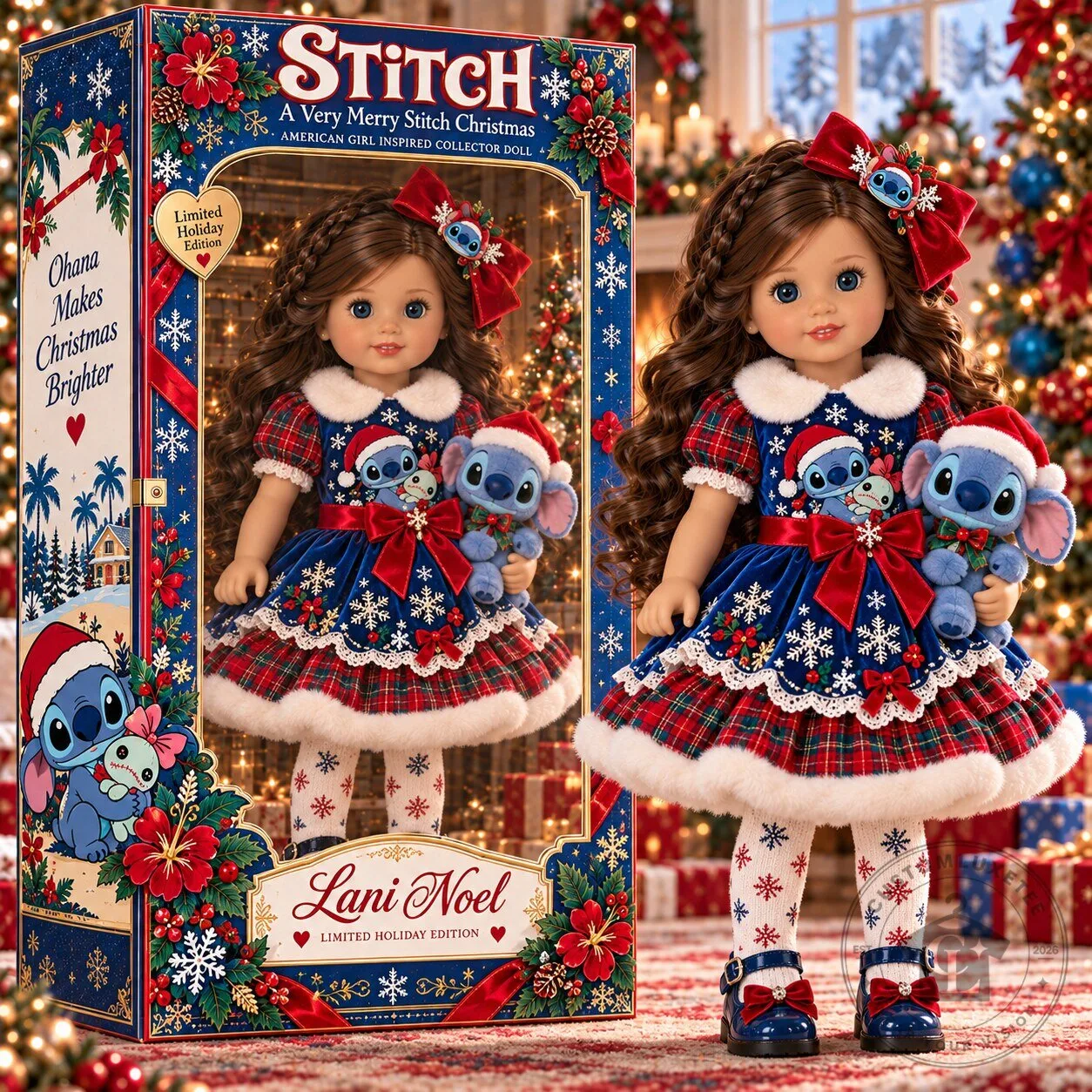 Disney Lilo and Stitch A Very Merry Stitch Christmas American Girl Inspired Collector Doll