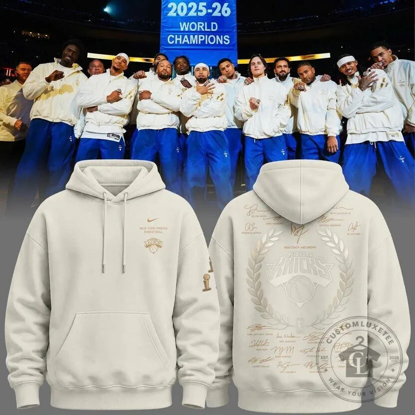 New York Knicks 2025-2026 World Champions Basketball Team Hoodie