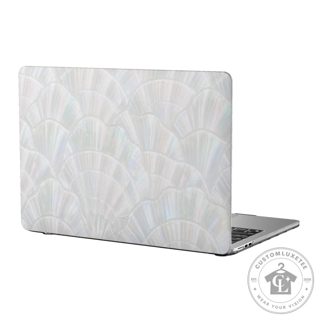 Iridescent White Scallop Shell Pattern Hard Case for MacBook Air Laptop Iridescent White Scallop Shell Pattern Hard Case for MacBook Air Laptop