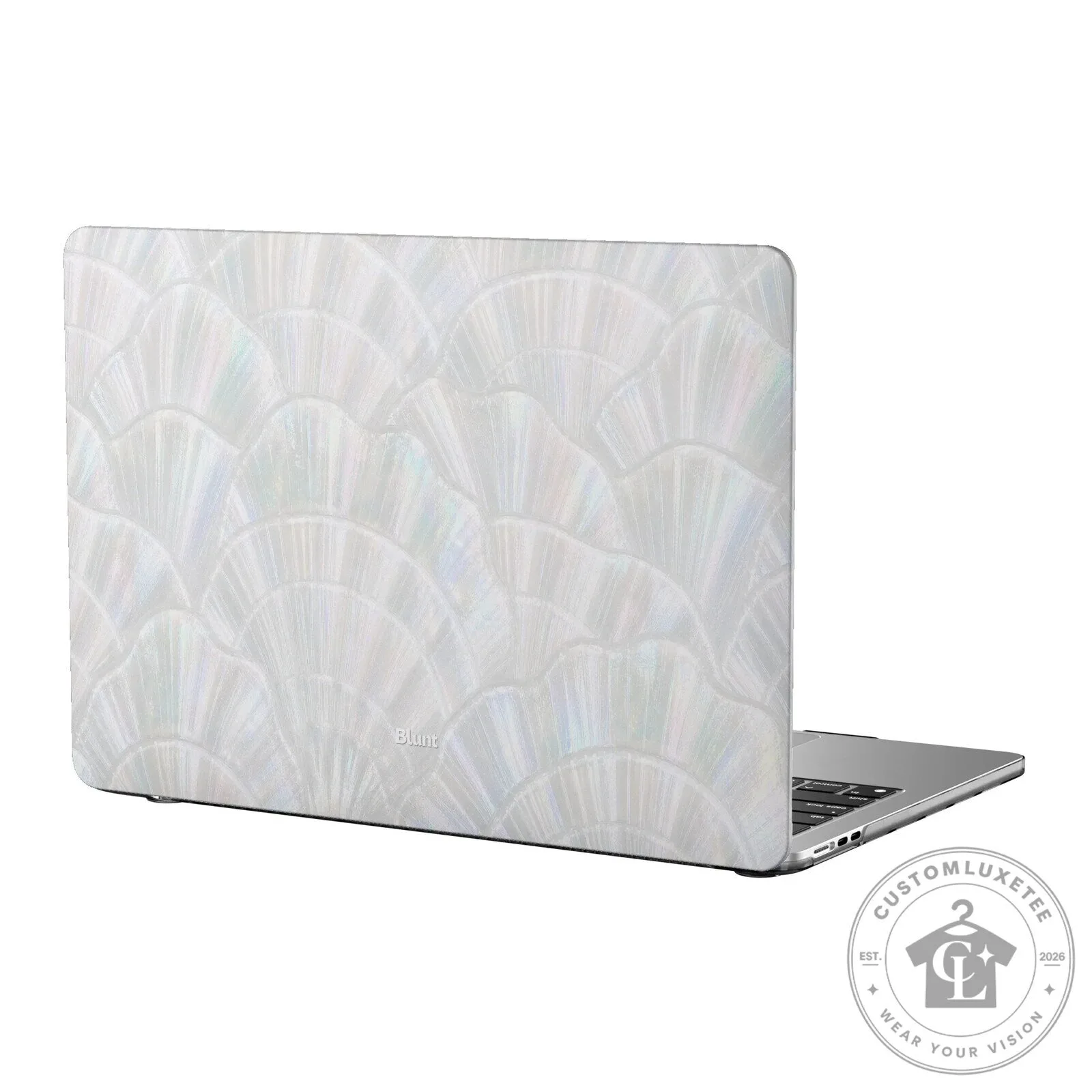 Iridescent White Scallop Shell Pattern Hard Case for MacBook Air Laptop
