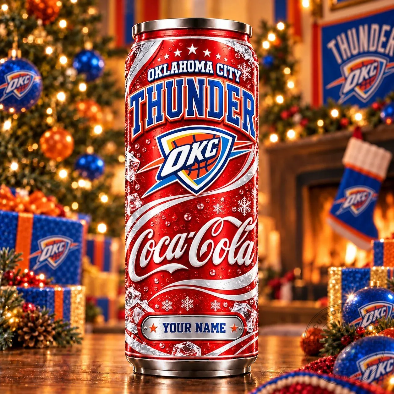 Oklahoma City Thunder Coca-Cola Can Personalized Stainless Steel Tumbler