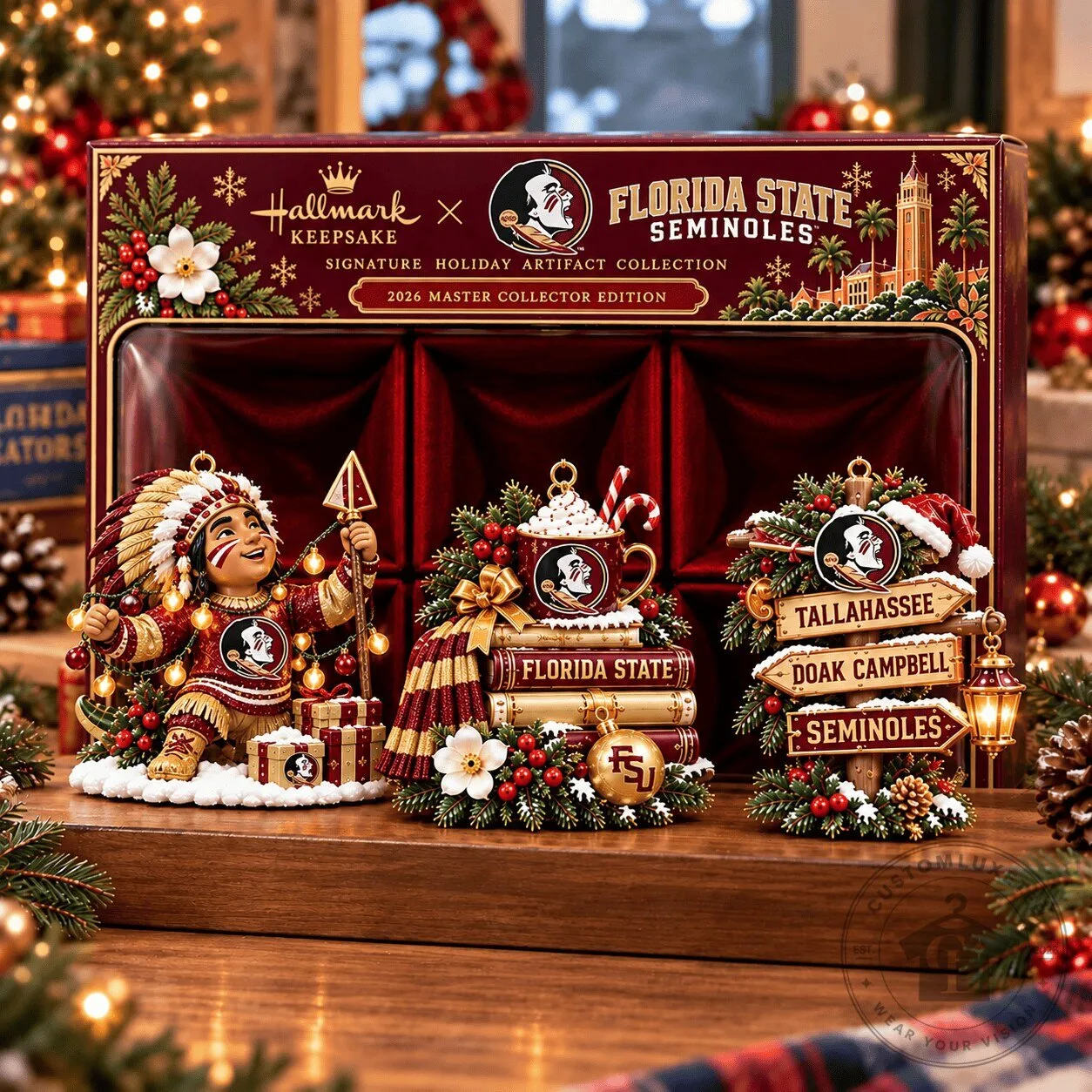 Florida State Seminoles Christmas Holiday Keepsake Master Collector Edition Ornament Set