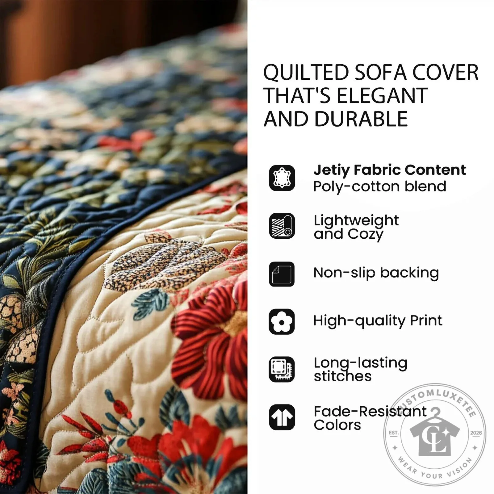Seashell Christmas Tree Quilted Slipcover for Sofa or Armchair 20 Seashell Christmas Tree Quilted Slipcover for Sofa or Armchair