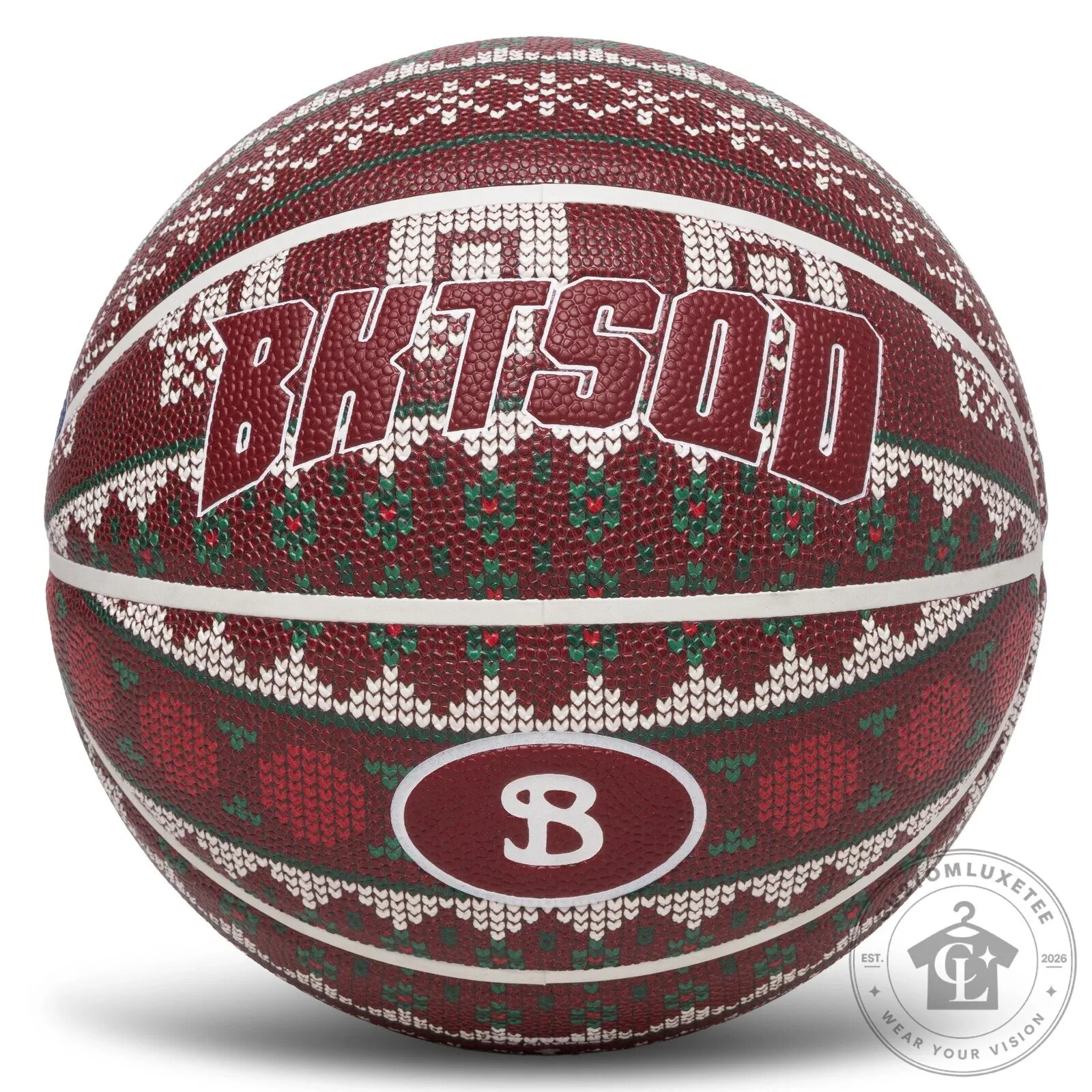Knitted Hoop Basketball Ugly Christmas Sweater Holiday Ball
