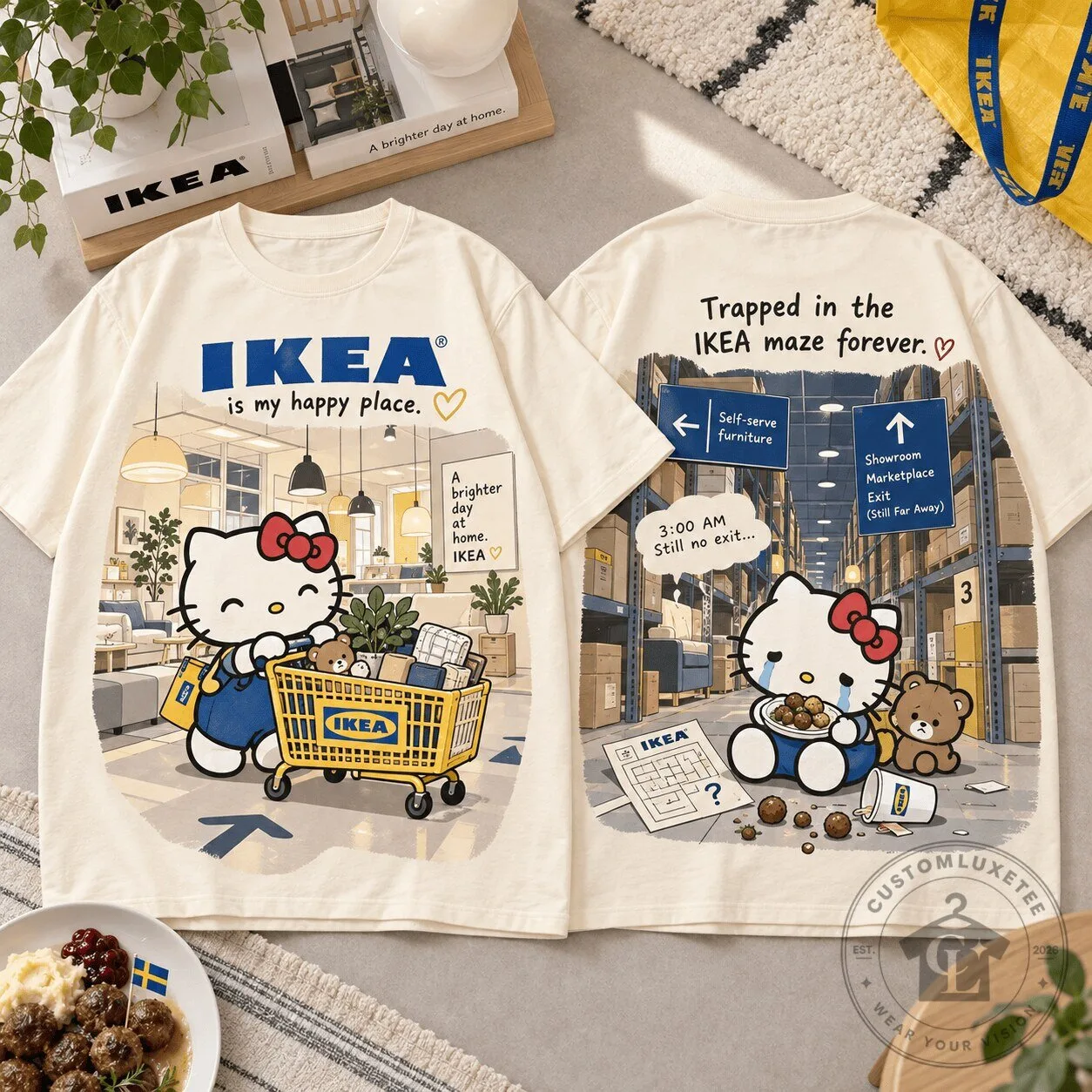 Hello Kitty IKEA Happy Place Trapped In Maze Graphic T-Shirt