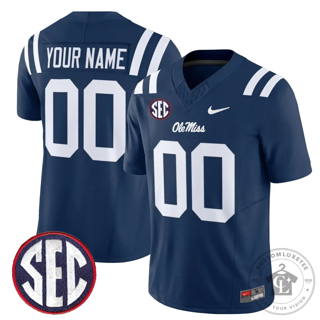 Ole Miss Rebels Football Team Custom Name and Number Game Day Jersey Ole Miss Rebels Football Team Custom Name and Number Game Day Jersey