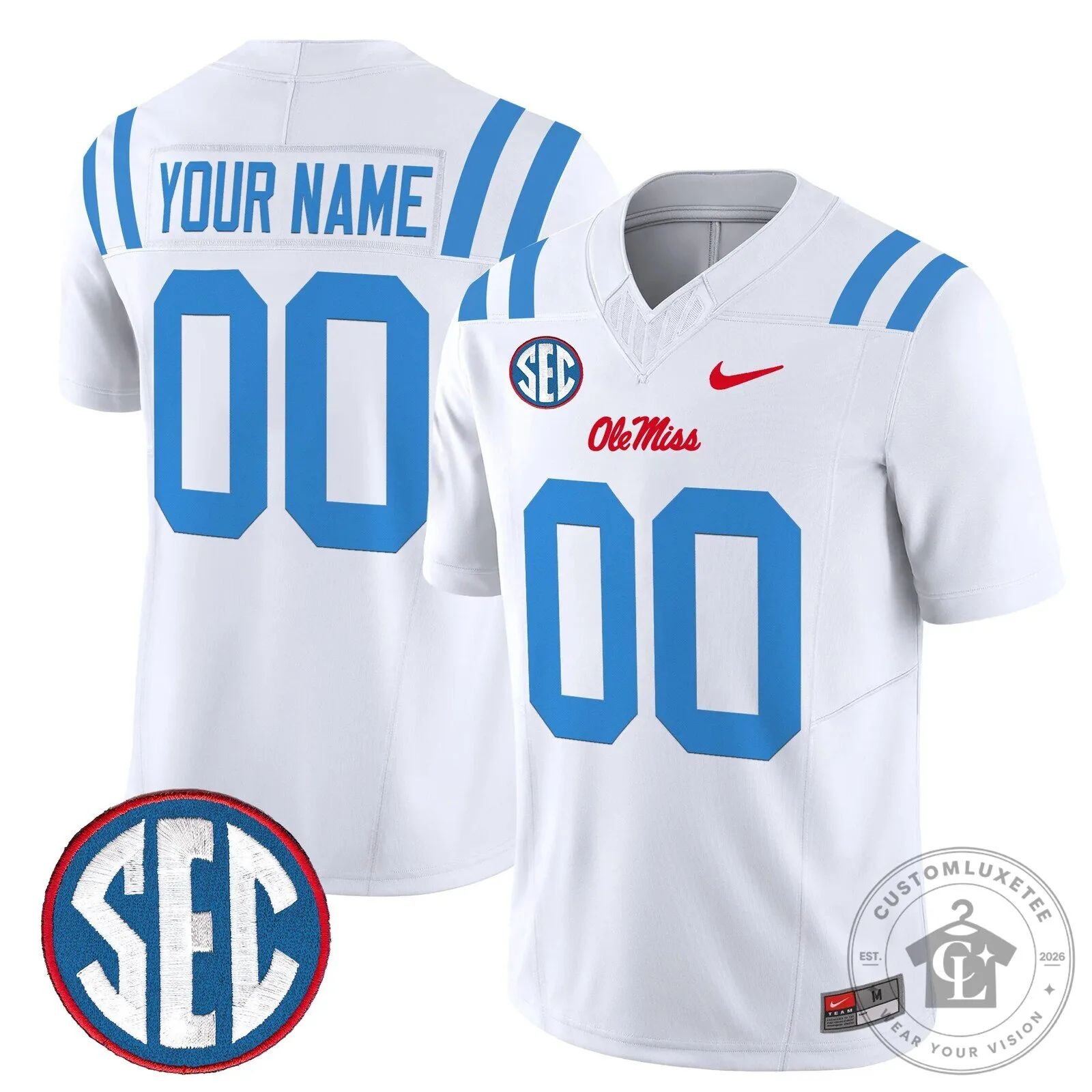 Ole Miss Rebels Football Team Custom Name and Number Game Day Jersey 10 Ole Miss Rebels Football Team Custom Name and Number Game Day Jersey
