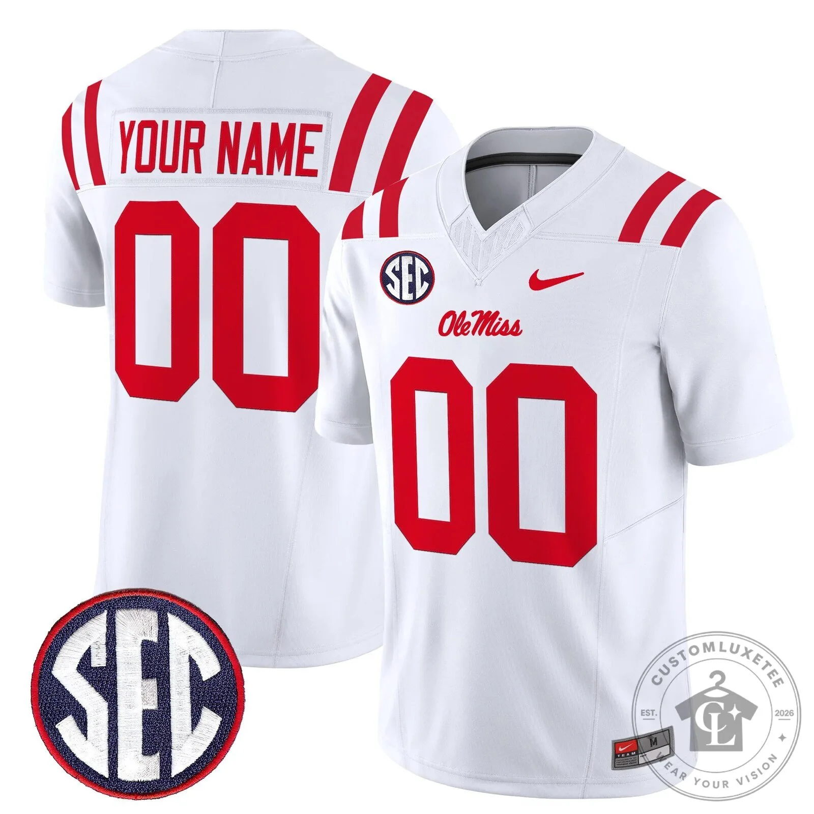 Ole Miss Rebels Football Team Custom Name and Number Game Day Jersey 12 Ole Miss Rebels Football Team Custom Name and Number Game Day Jersey