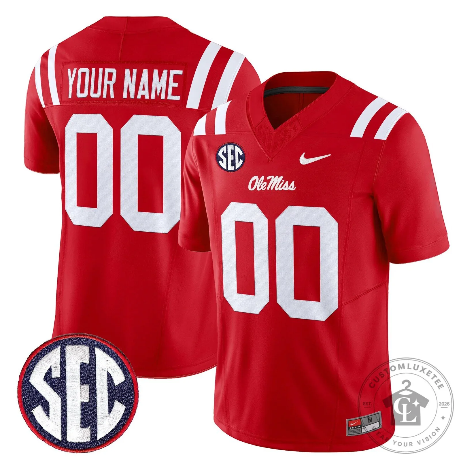 Ole Miss Rebels Football Team Custom Name and Number Game Day Jersey 13 Ole Miss Rebels Football Team Custom Name and Number Game Day Jersey