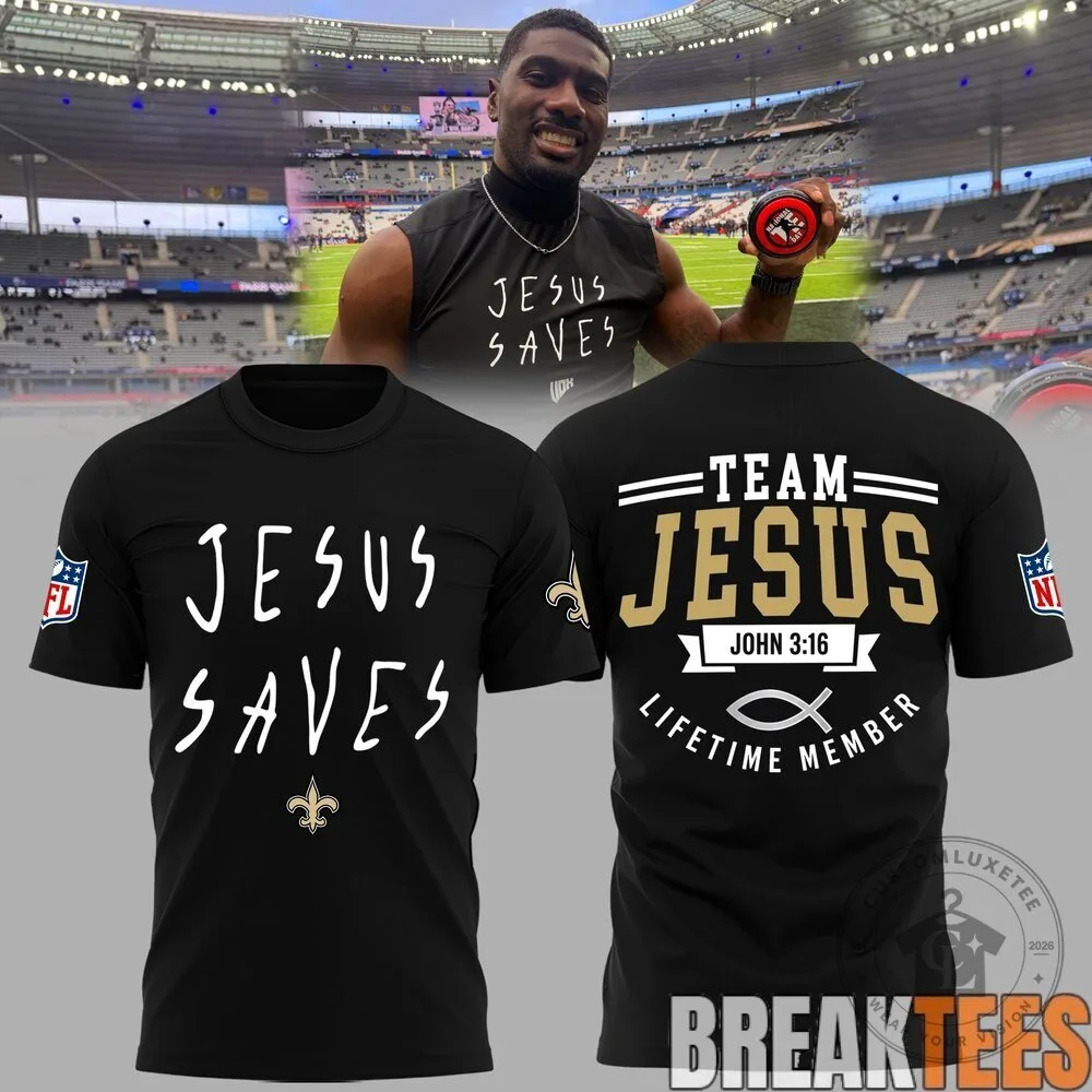 New Orleans Saints Football Team Jesus Saves Christian T-Shirt