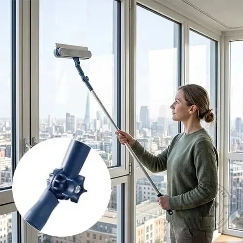2-in-1 Window Cleaner with Flexible Swivel Head and 2-Section Pole 16 2-in-1 Window Cleaner with Flexible Swivel Head and 2-Section Pole