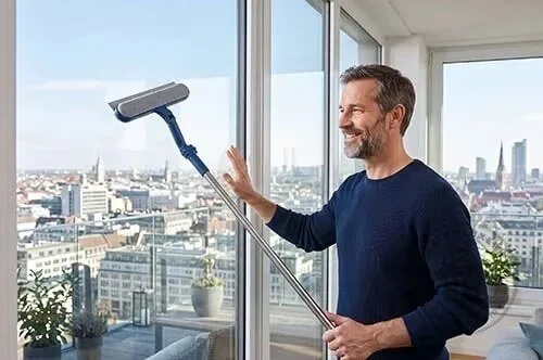 2-in-1 Window Cleaner with Flexible Swivel Head and 2-Section Pole 17 2-in-1 Window Cleaner with Flexible Swivel Head and 2-Section Pole