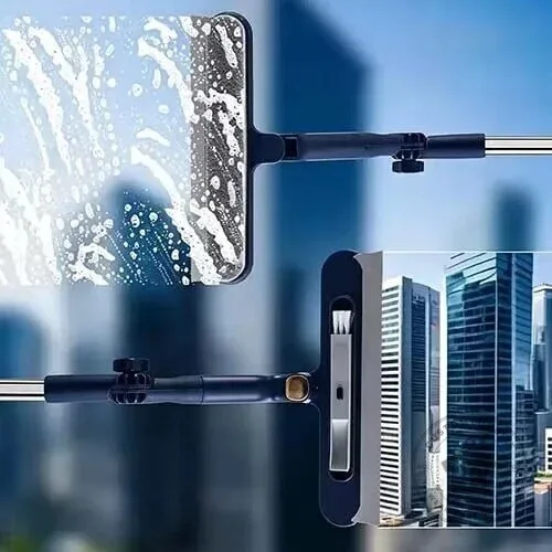 2-in-1 Window Cleaner with Flexible Swivel Head and 2-Section Pole 20 2-in-1 Window Cleaner with Flexible Swivel Head and 2-Section Pole
