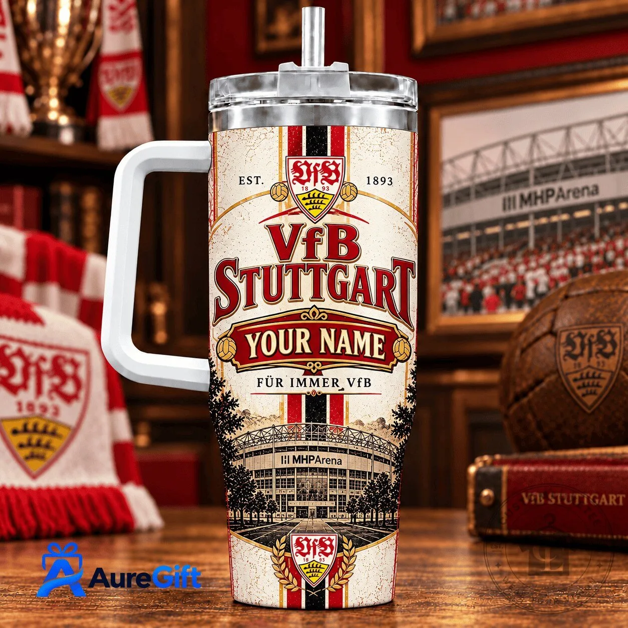 VfB Stuttgart Bundesliga Personalized Name Stainless Steel Tumbler