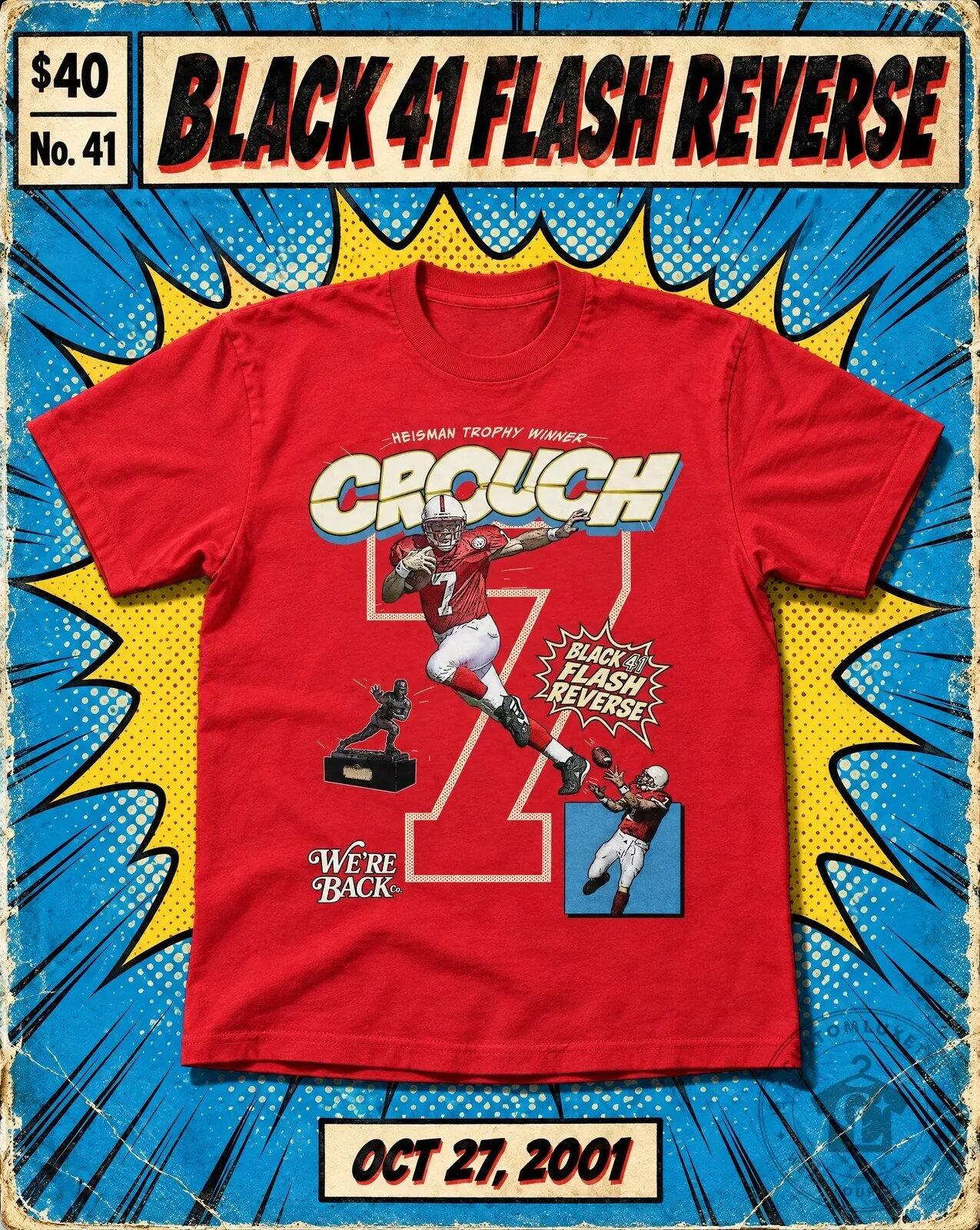Eric Crouch Heisman Trophy Winner Nebraska Cornhuskers Football T-Shirt