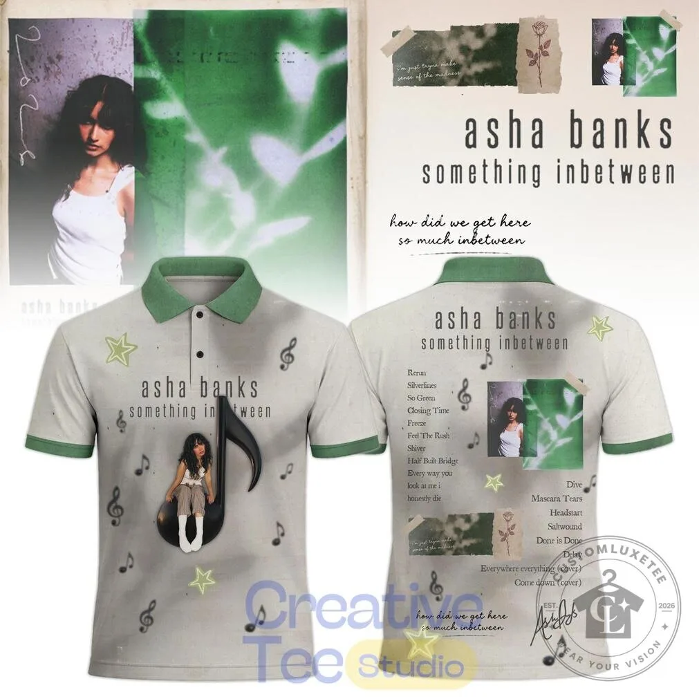 Asha Banks Something Inbetween Album Cover Art Music Fan Polo Shirt