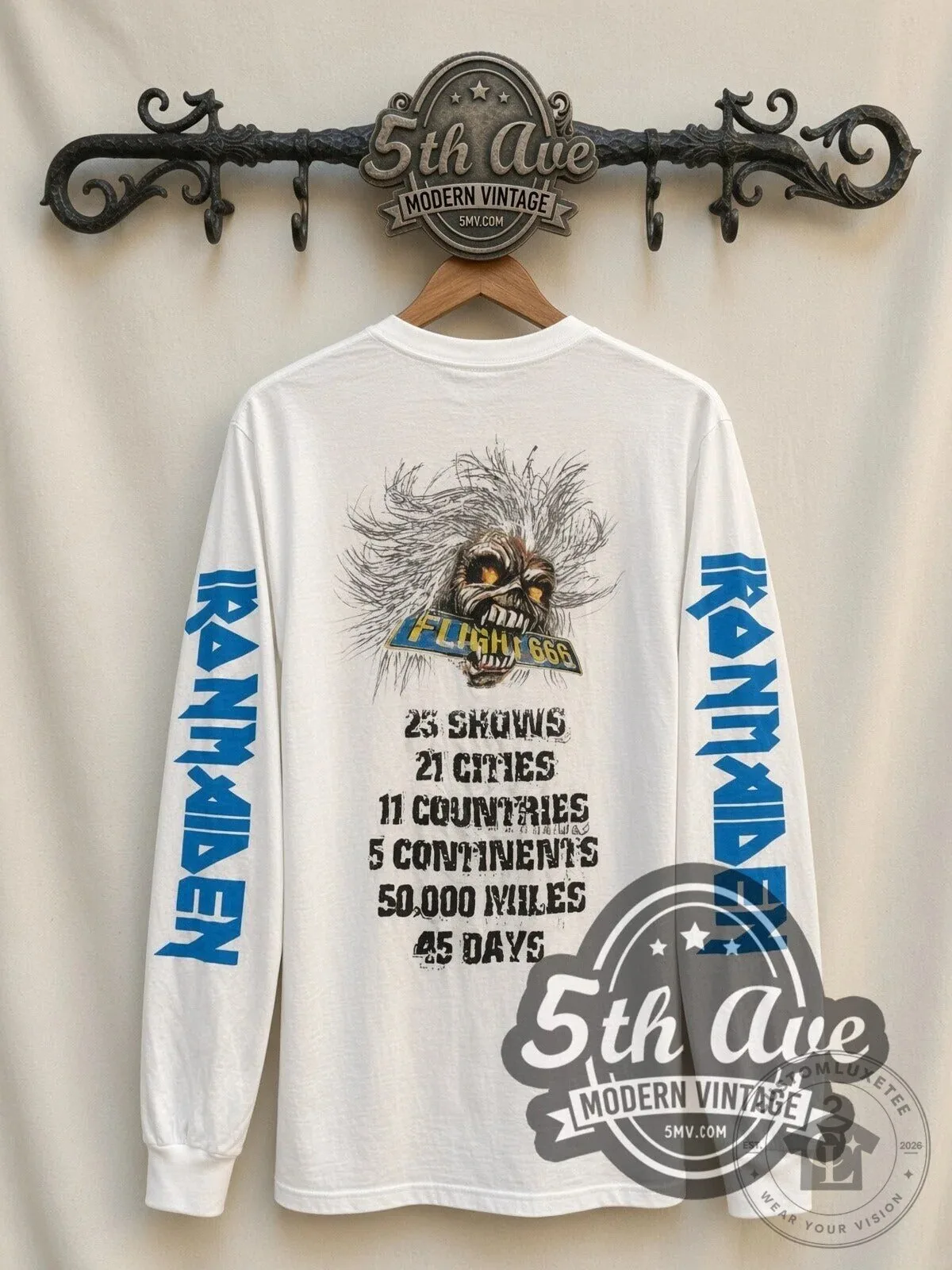 Iron Maiden Flight 666 Eddie the Head Heavy Metal Band Long Sleeve T-Shirt 7 Iron Maiden Flight 666 Eddie the Head Heavy Metal Band Long Sleeve T-Shirt