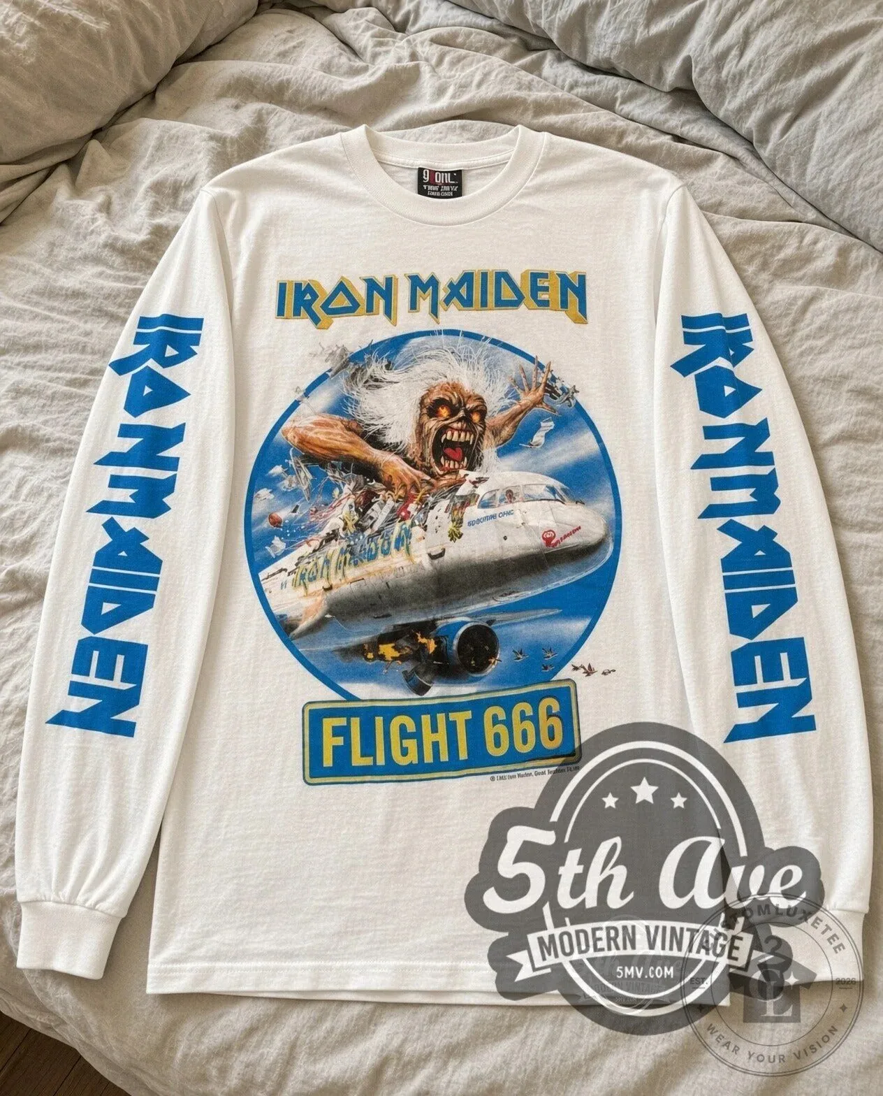 Iron Maiden Flight 666 Eddie the Head Heavy Metal Band Long Sleeve T-Shirt 8 Iron Maiden Flight 666 Eddie the Head Heavy Metal Band Long Sleeve T-Shirt