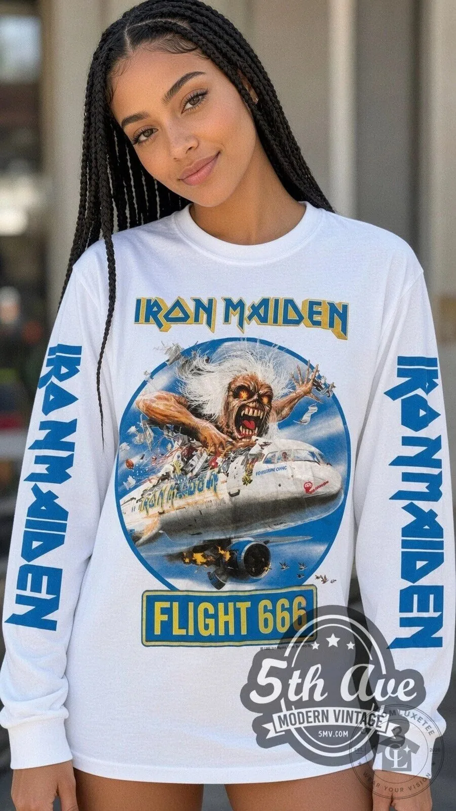 Iron Maiden Flight 666 Eddie the Head Heavy Metal Band Long Sleeve T-Shirt 9 Iron Maiden Flight 666 Eddie the Head Heavy Metal Band Long Sleeve T-Shirt