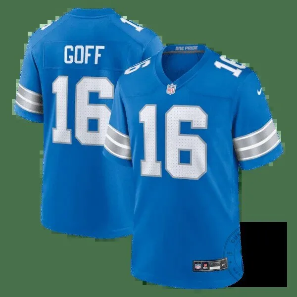 Detroit Lions Jared Goff Royal Blue Football Jersey for Men